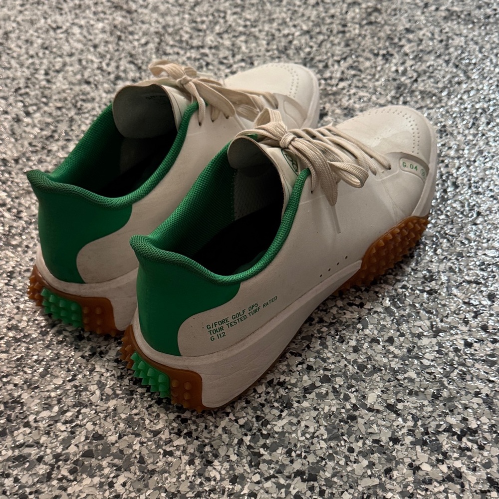 G/FORE White and Green Athletic Shoes